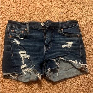 American Eagle Outfitters Blue Jean Shorts Distressed Raw Hem